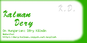 kalman dery business card